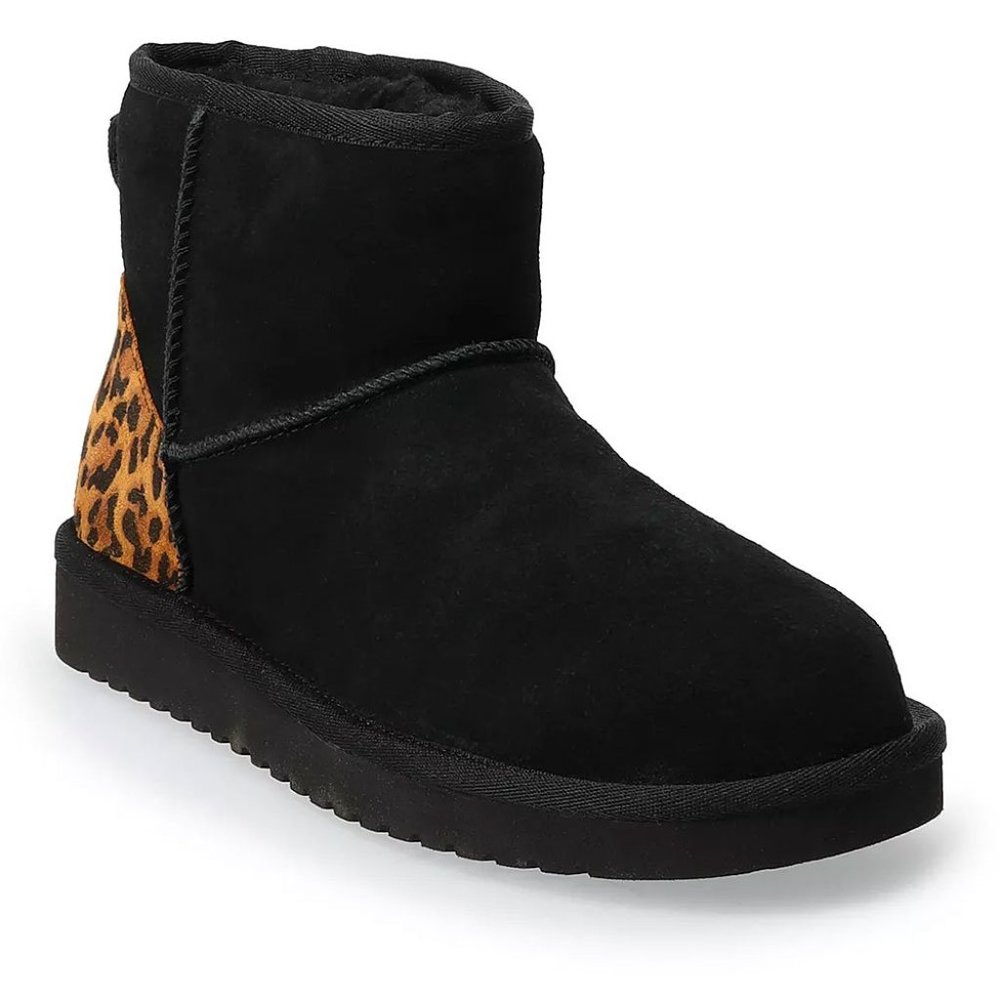 Koolaburra by UGG Short Black Bootie Boot Leopard 7 . Worn once